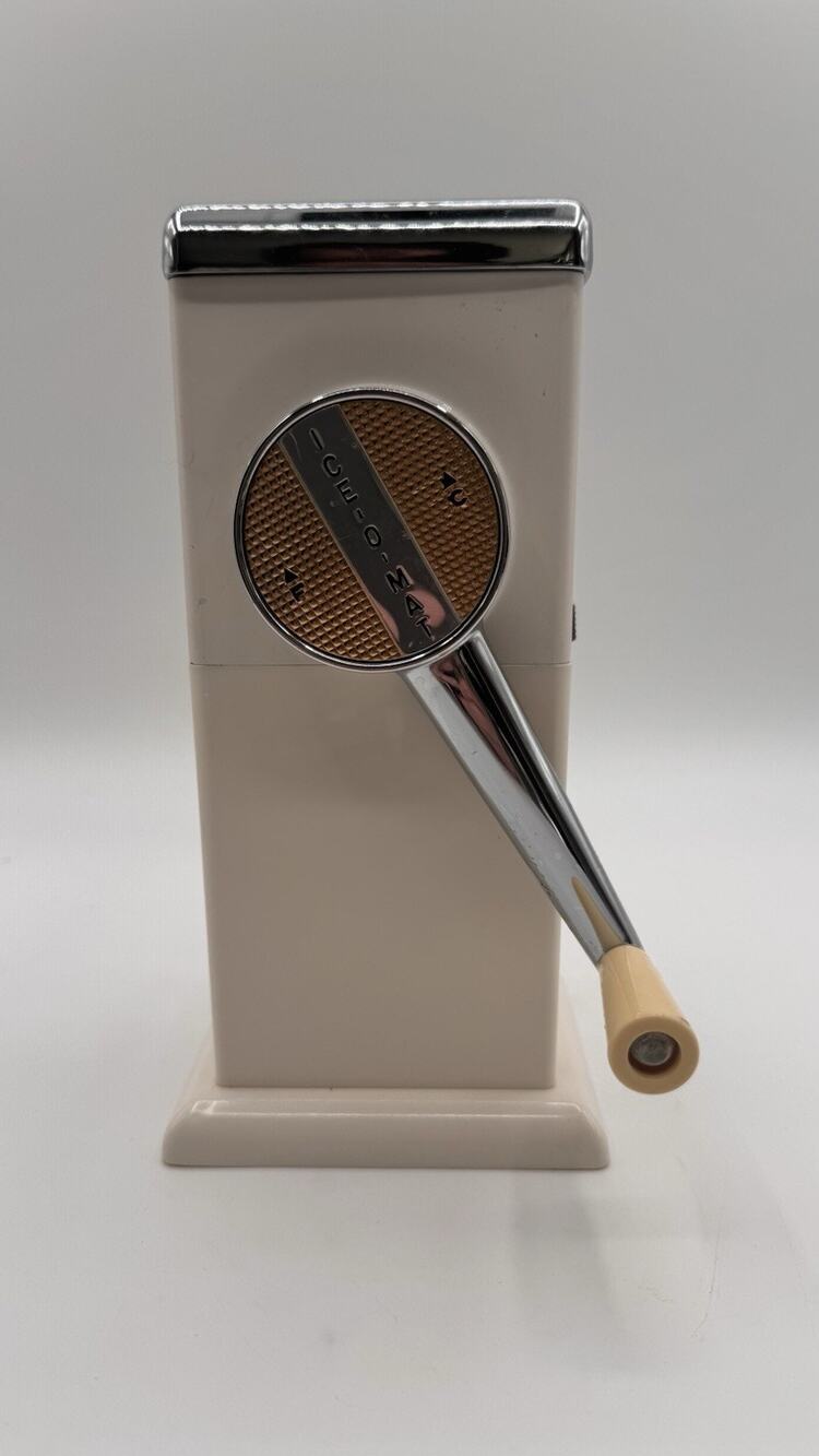 Vintage Mid-Century Ice-O-Mat Manual Hand Crank Ice Crusher White